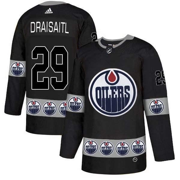 Men Edmonton Oilers #29 Draisaitl Black Adidas Fashion NHL Jersey